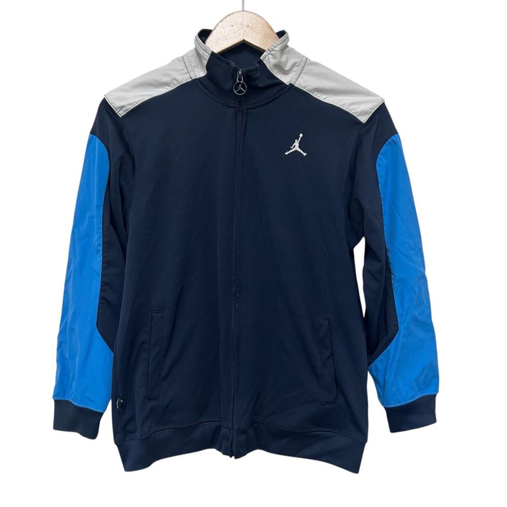 Jordan Blue Color Block Full Zip Sweatshirt Sz M Boys